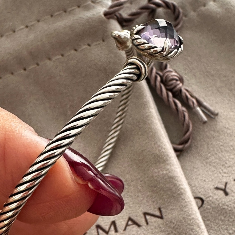 🩷David Yurman Silver Bracelet with amethyst Châtelaine Bracelet silver 925 - Picture 10 of 11